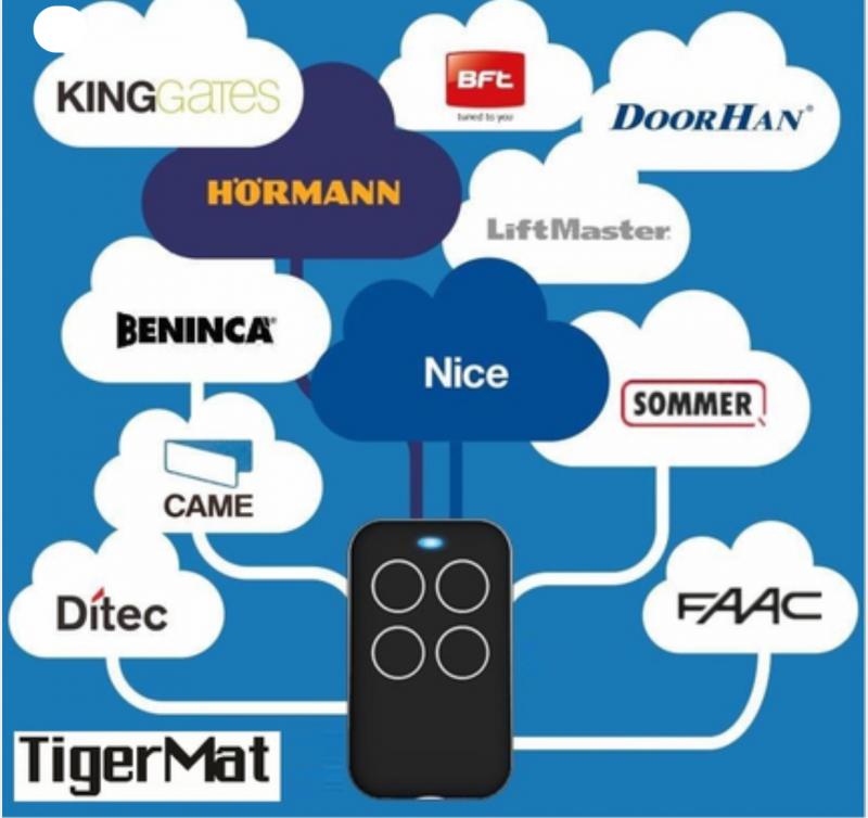 TIGERMAT YET2130AIO intelligens otthoni kapunyitó rf tanítható multicode többfrekvenciás Távirányító