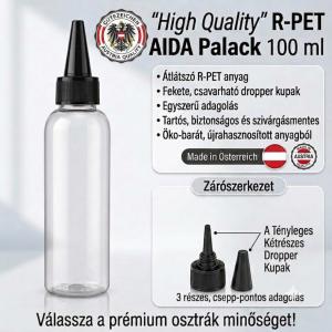 "High Quality" -  ( R-PET AIDA ) - átlátszó palack  - 100 ml