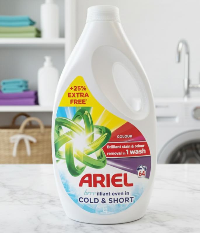 Ariel cold&short; folyékony mosószer 64 mosás 2,112 liter