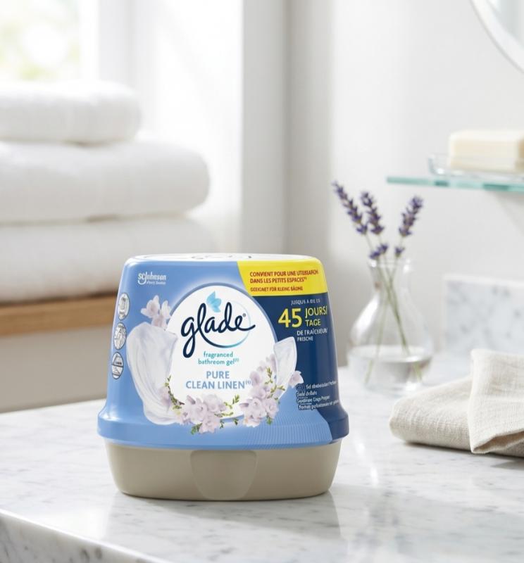 Glade Pure Clean Linen Zselés Illatosító (180 g)