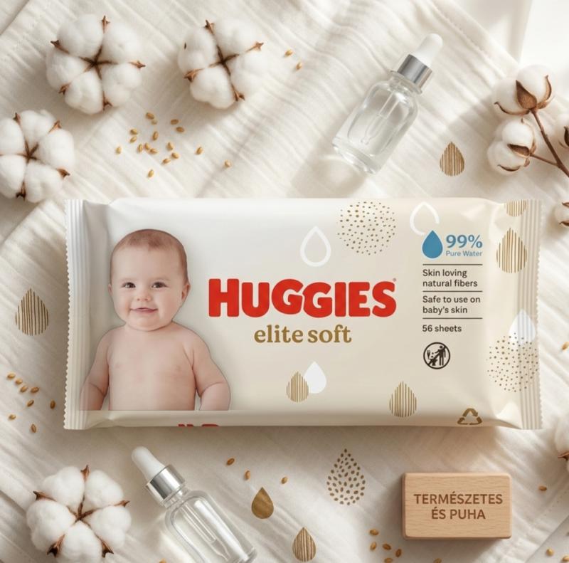 Huggies Elite Soft nedves törlőkendő (56 db)