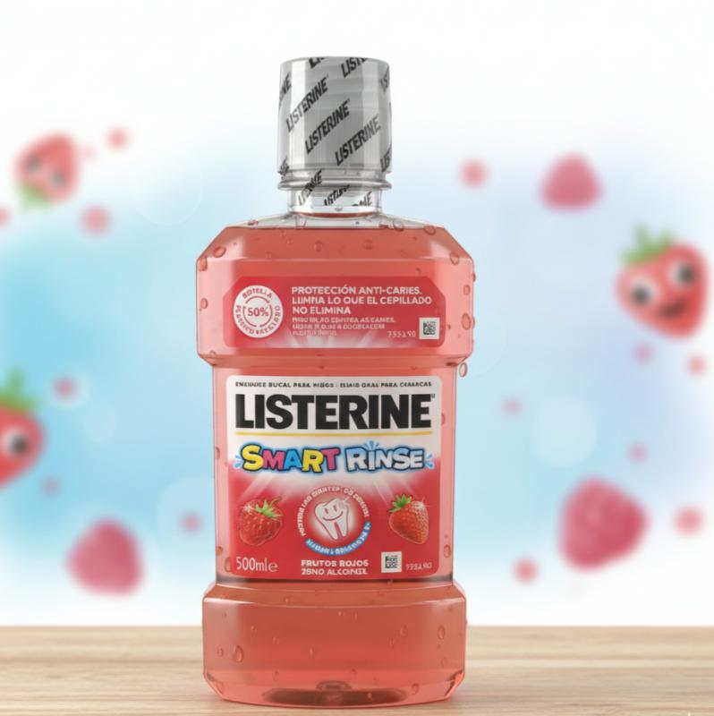 Listerine Smart Rinse Gyermek Szájvíz – Eper ízben (500 ml)