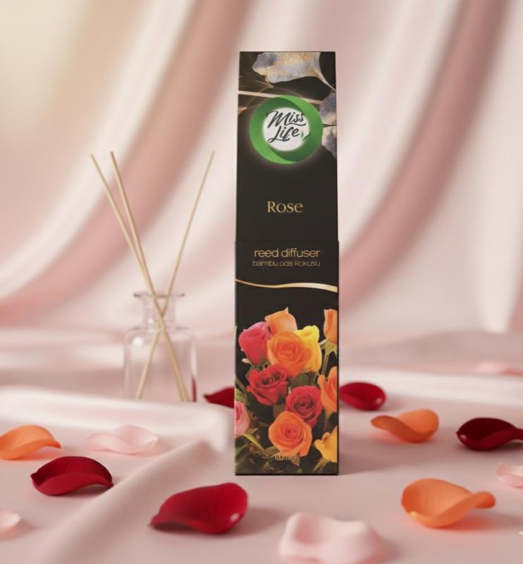 Miss Life Bamboo Pálcás Illatosító diffúzor – Rózsa,100 ml