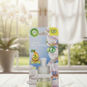 Air Wick Elektromos Légfrissítő Utántöltő –Linen & White Orchid 19 ml