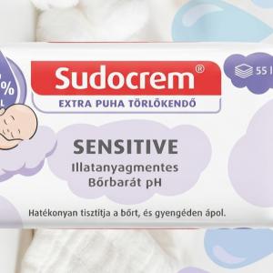 Sudocrem Sensitive Extra Puha Illatanyagmentes Nedves Törlőkendő (55 lap)