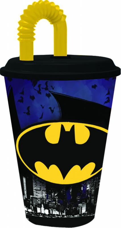 Batman Bat Signal szívószálas pohár  műanyag 430 ml