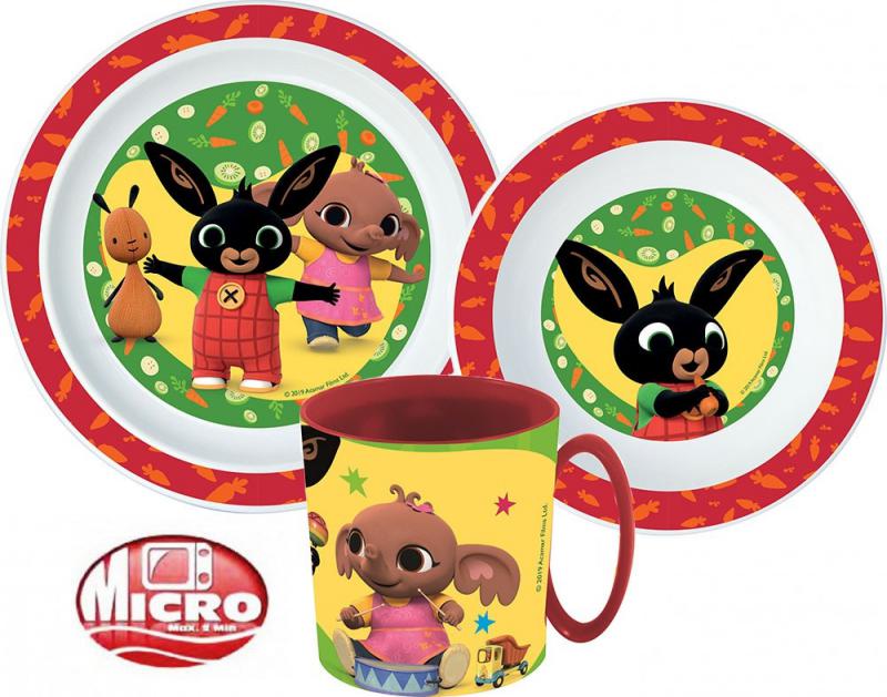 Bing Happy Bunny étkészlet  micro műanyag szett bögrével 390 ml