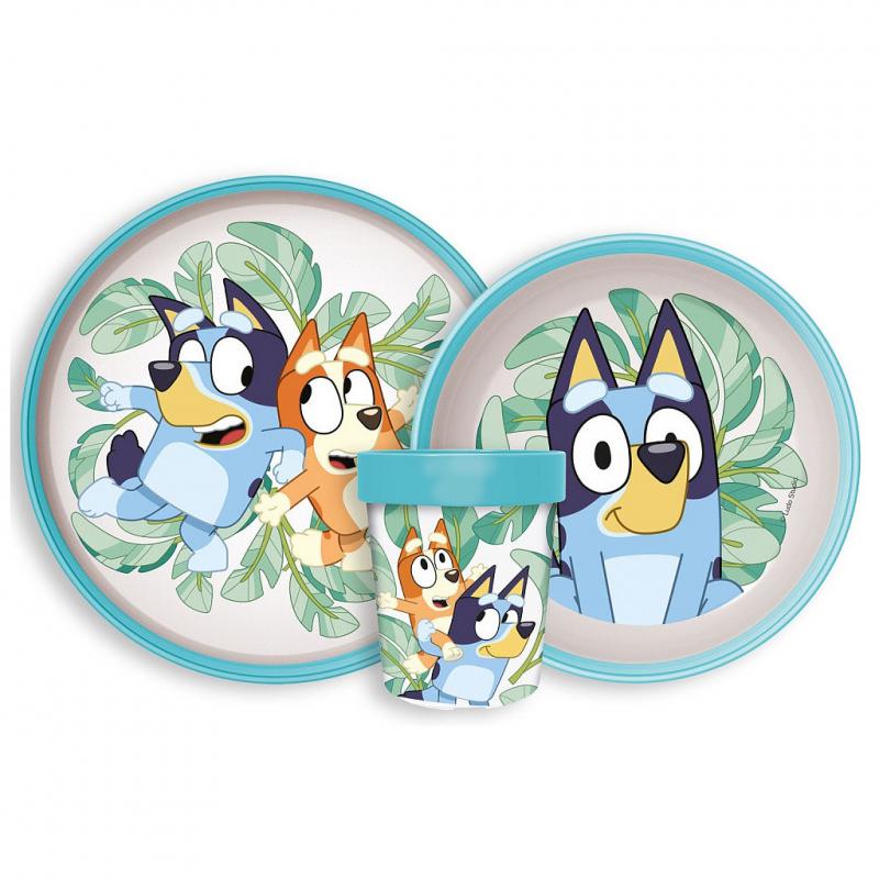 Bluey Leaves csúszásmentes étkészlet  micro műanyag szett