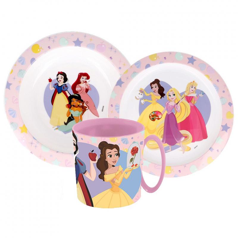 Disney Hercegnők True étkészlet  micro műanyag szett bögrével 350 ml