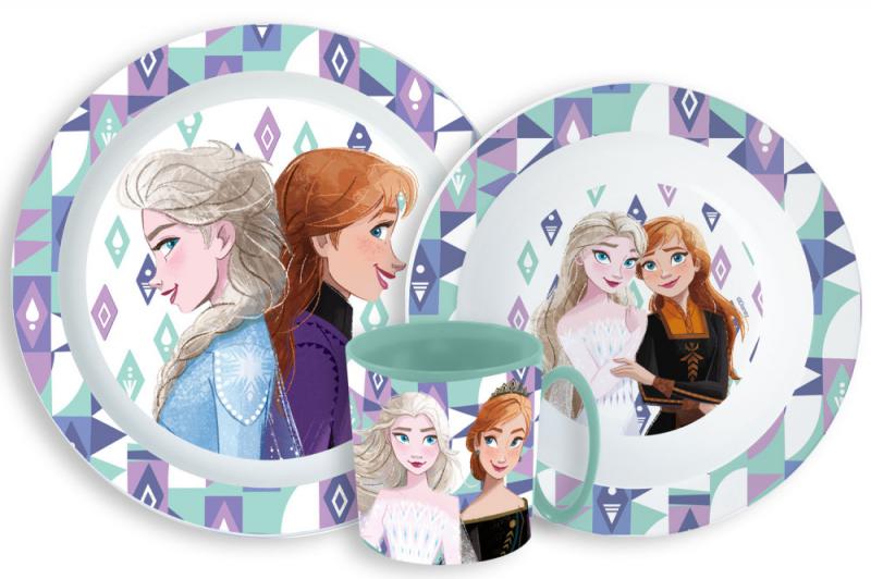 Disney Jégvarázs Ice Magic étkészlet  micro műanyag szett bögrével 350 ml