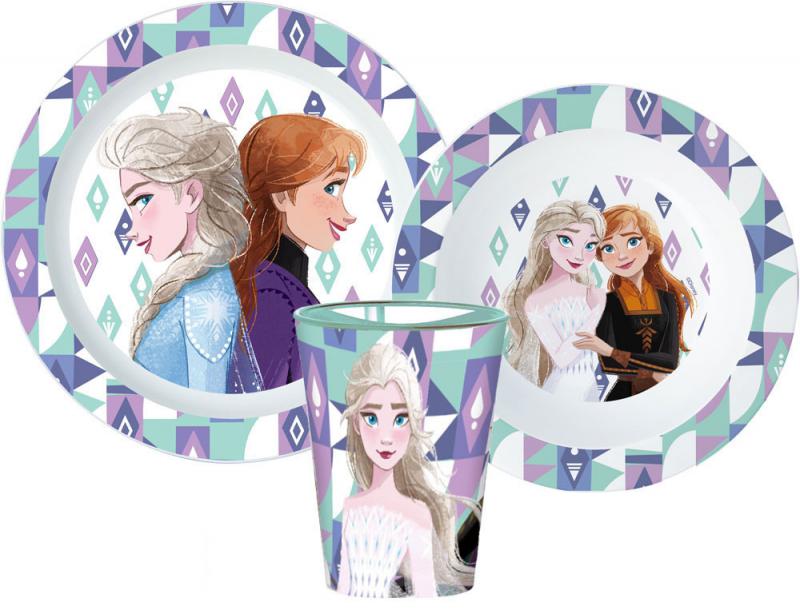Disney Jégvarázs Ice Magic étkészlet  micro műanyag szett  pohárral 260 ml