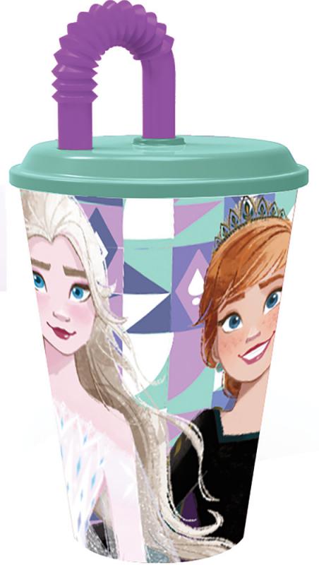 Disney Jégvarázs Ice Magic szívószálas pohár  műanyag 430 ml
