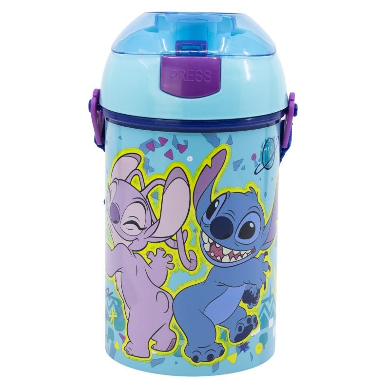 Disney Lilo és Stitch  A csillagkutya Dance műanyag szívószálas kulacs akasztóval 450 ml