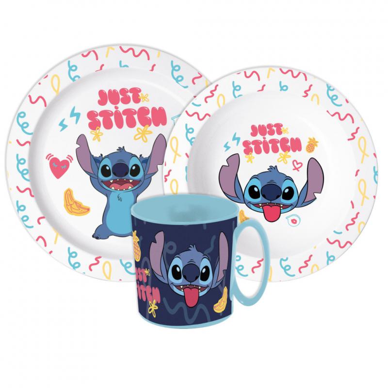 Disney Lilo és Stitch  A csillagkutya Just étkészlet  micro műanyag szett bögrével 390 ml