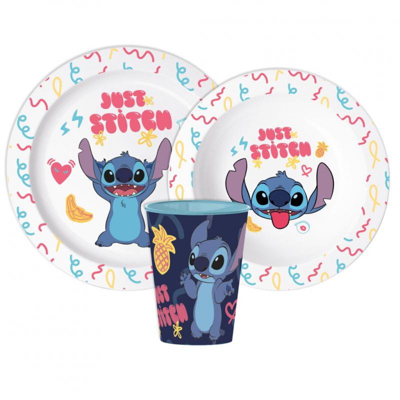 Disney Lilo és Stitch  A csillagkutya Just étkészlet  micro műanyag szett  pohárral 260 ml