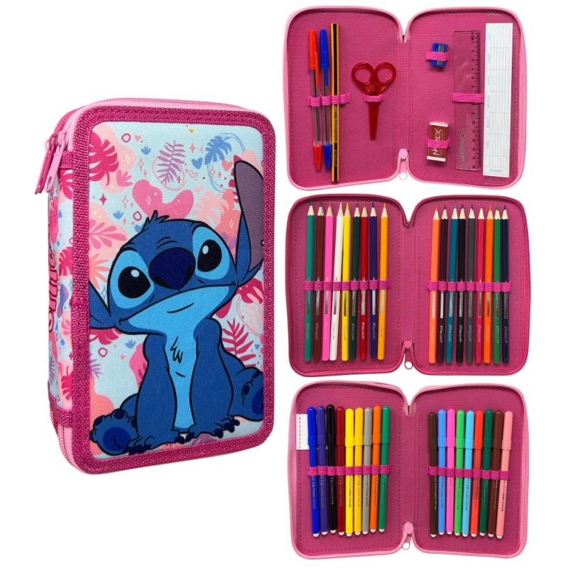 Disney Lilo és Stitch  A csillagkutya Pink Wave tolltartó töltött 3 emeletes