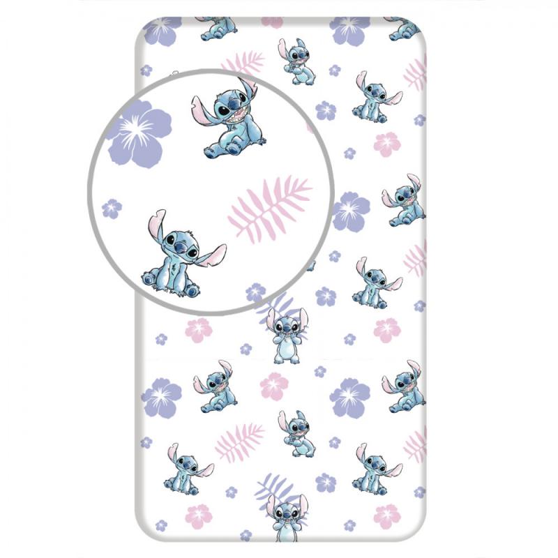 Disney Lilo és Stitch   A csillagkutya White gumis lepedő 90x200 cm
