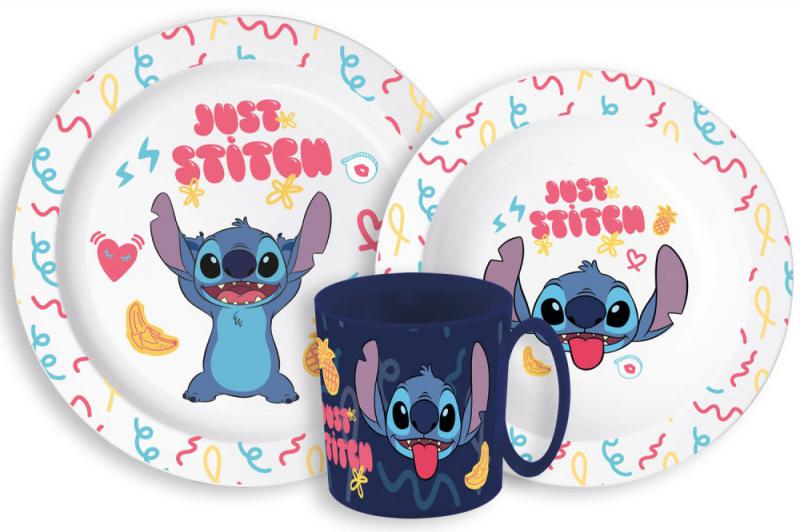 Disney Lilo és Stitch Palms étkészlet  micro műanyag szett bögrével 265 ml