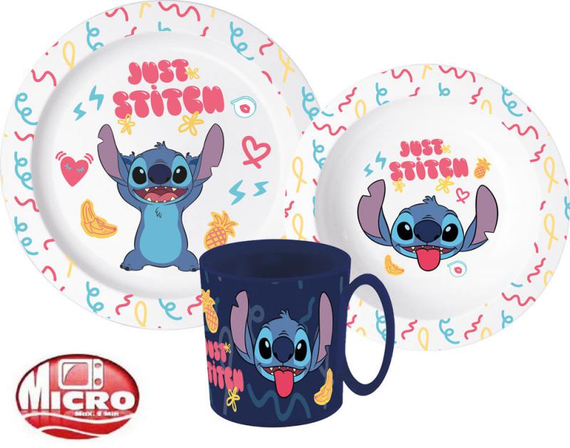 Disney Lilo és Stitch Palms étkészlet  micro műanyag szett bögrével 350 ml