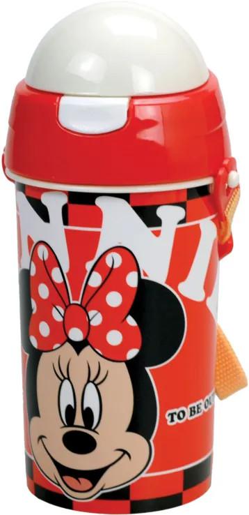 Disney Minnie Floral műanyag szívószálas kulacs akasztóval 350 ml