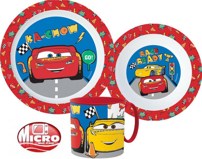 Disney Verdák Lets Race étkészlet  micro műanyag szett bögrével 265 ml