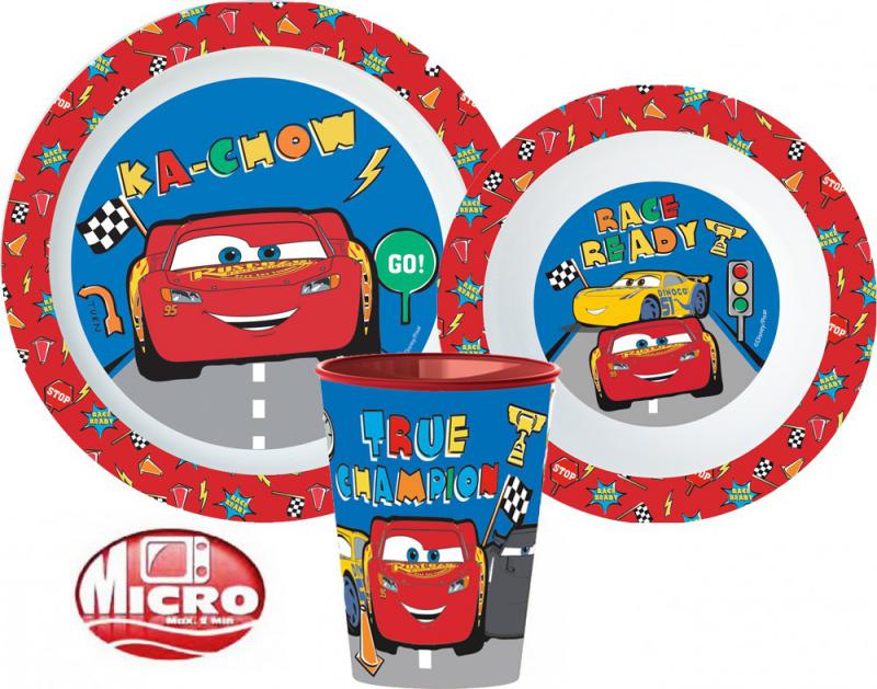 Disney Verdák Lets Race étkészlet  micro műanyag szett, pohárral 260 ml