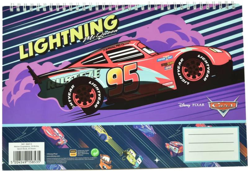 Disney Verdák Lightning A/4 spirál vázlatfüzet  30 lapos