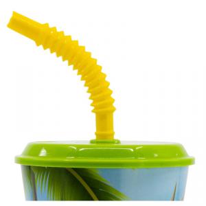 Dinoszaurusz T-Rex szívószálas pohár  műanyag 430 ml