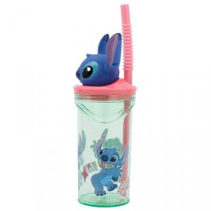 Disney Lilo és Stitch  A csillagkutya Easily Distracted 3D műanyag szívószálas pohár 360 ml