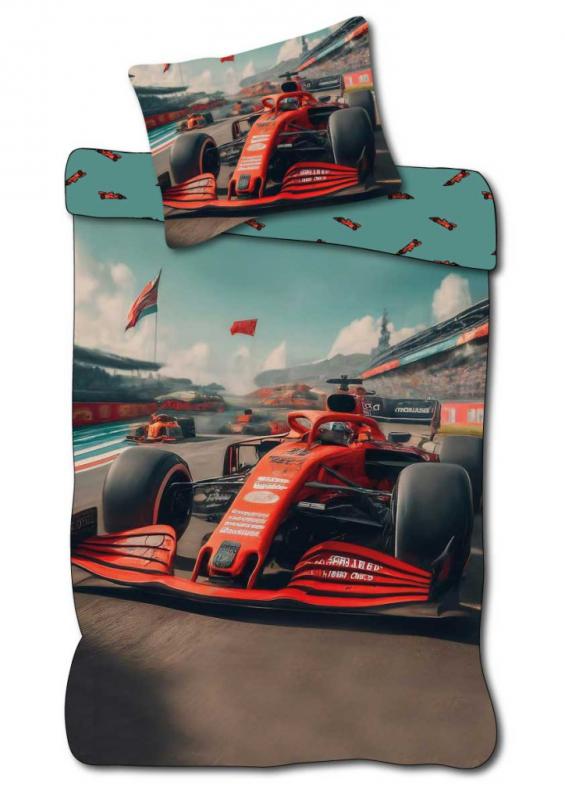 Forma 1 Race gyerek  ovis ágyneműhuzat 100×135cm  40×60 cm