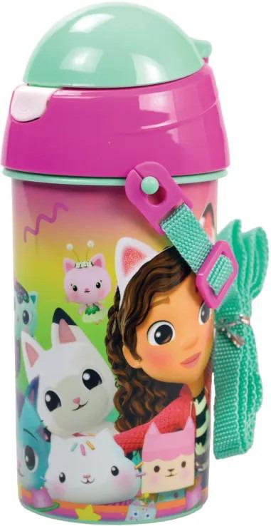 Gabi babaháza Color Fade műanyag szívószálas kulacs akasztóval 500 ml