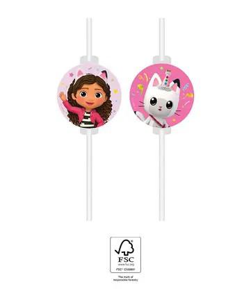 Gabi babaháza Friends papír szívószál  4 db-os szett FSC