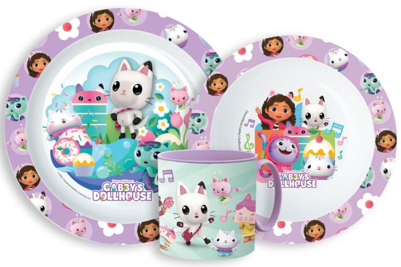 Gabi babaháza Kitty Magic étkészlet   micro műanyag szett bögrével 265 ml