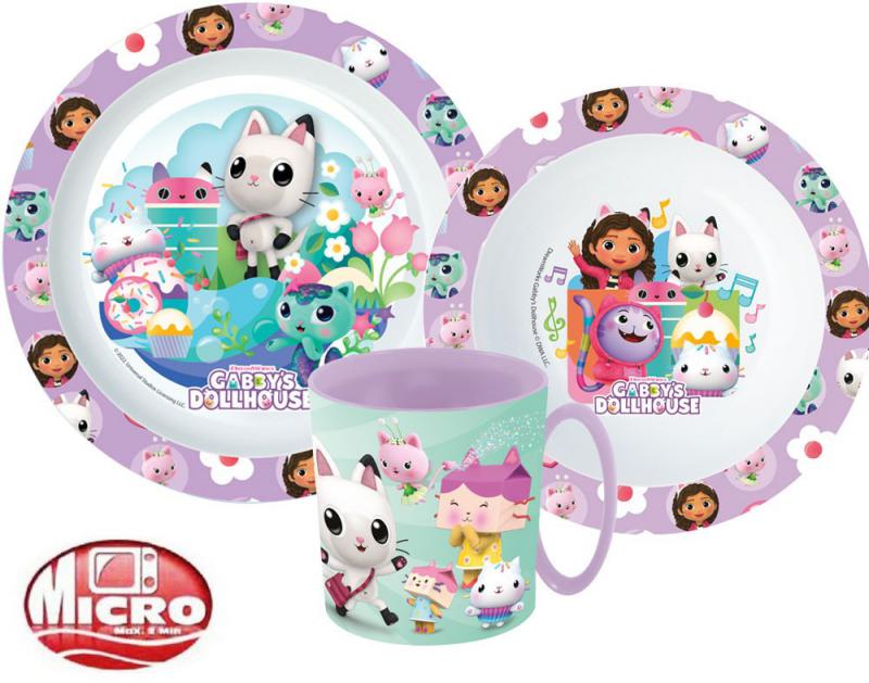 Gabi babaháza Wonderland étkészlet  micro műanyag szett bögrével 350 ml