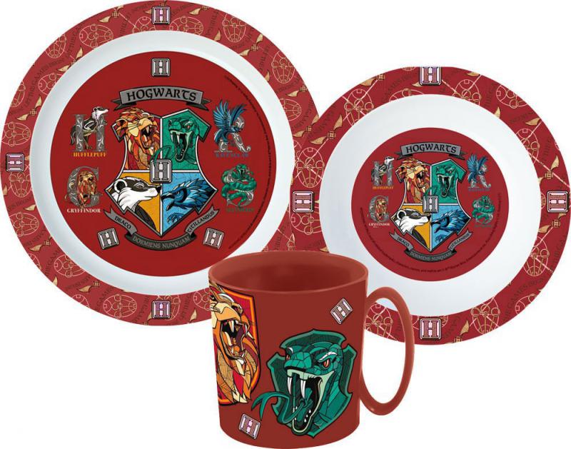 Harry Potter School Shields étkészlet  micro műanyag szett bögrével 350 ml