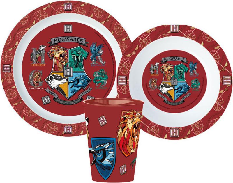 Harry Potter School Shields étkészlet  micro műanyag szett  pohárral 260 ml