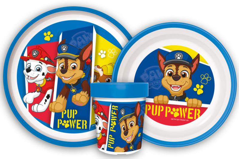 Mancs Őrjárat Pup Power csúszásmentes étkészlet  micro műanyag szett