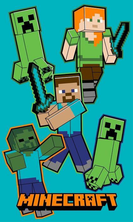 Minecraft Crawler kéztörlő  arctörlő   törölköző 30x50cm