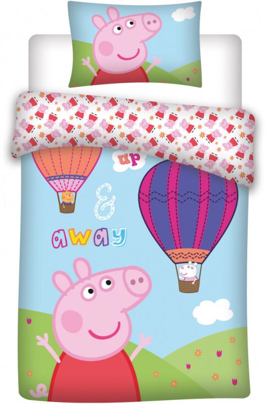 Peppa malac Hot-air Balloon gyerek  ovis ágyneműhuzat 100×135cm  40×60 cm