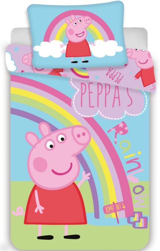Peppa malac Rainbow gyerek  ovis ágyneműhuzat 100×135cm   40×60 cm