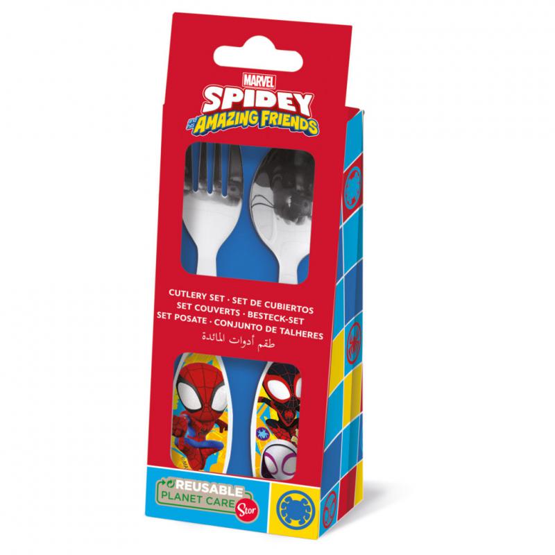 Pókember Spidey Friends fém evőeszköz készlet   2 darabos