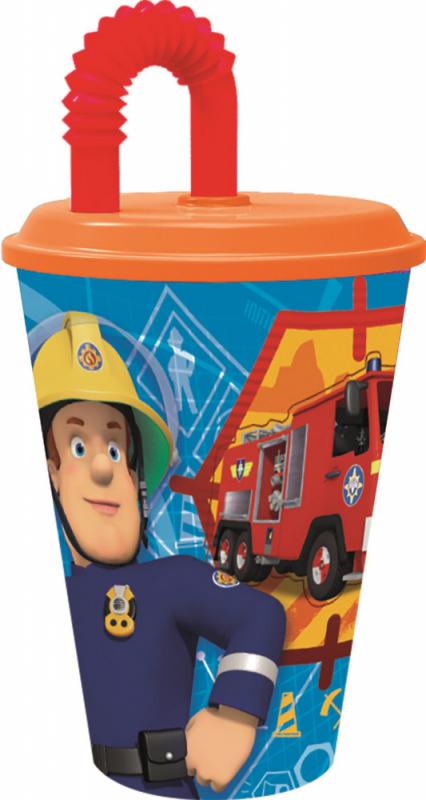 Sam a tűzoltó Rescue Mission szívószálas pohár  műanyag 430 ml