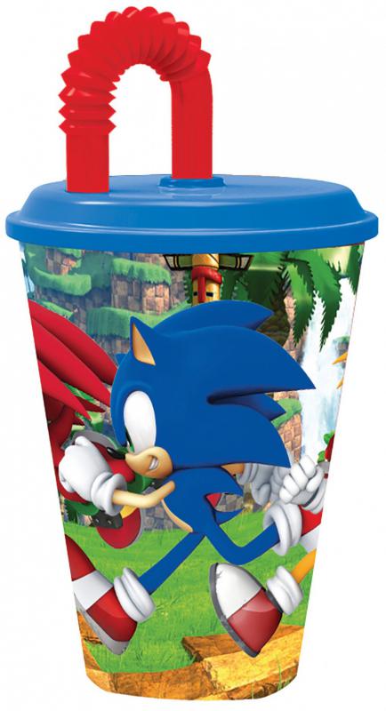 Sonic a sündisznó Adventure szívószálas pohár  műanyag 430 ml