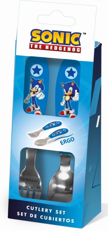 Sonic a sündisznó Speed fém ergo evőeszköz készlet   2 darabos