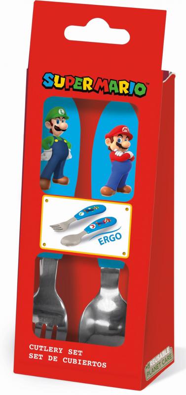 Super Mario Brothers fém ergo evőeszköz készlet   2 darabos