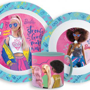 Barbie Stylish étkészlet  micro műanyag szett bögrével 265 ml