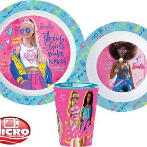 Barbie Stylish étkészlet  micro műanyag szett  pohárral 260 ml