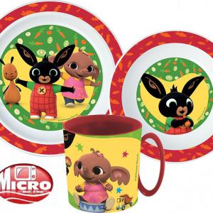 Bing Happy Bunny étkészlet  micro műanyag szett bögrével 390 ml