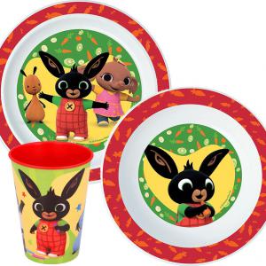 Bing Happy Bunny étkészlet  micro műanyag szett  pohárral 260 ml