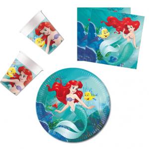Disney Hercegnők  Ariel Curious party szett 36 db-os 23 cm-es tányérral